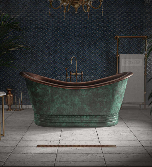 Bathtub Blue Green Patina