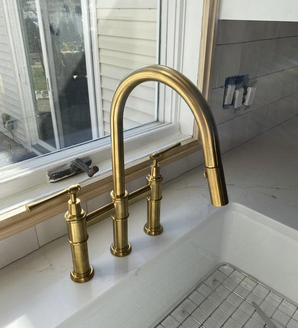 Brass Three Hole Bridge Faucet