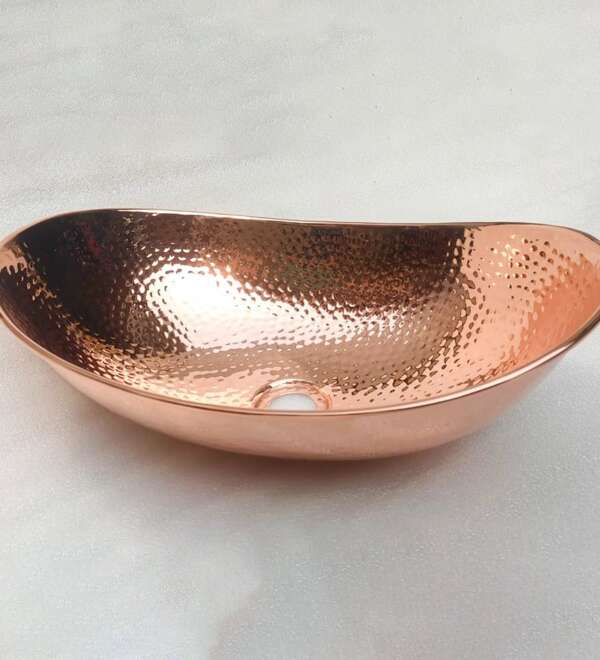 Copper Handfracted Vessel Bathroom Sink