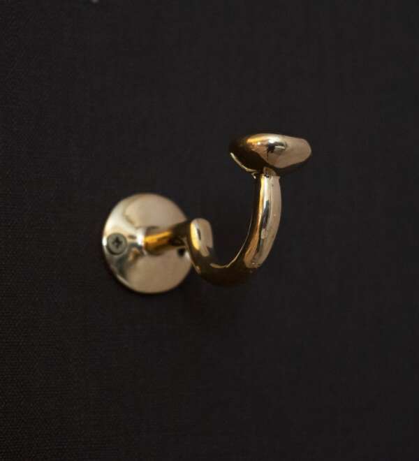 Handcrafted Unlacquered Brass Hooks For Wall