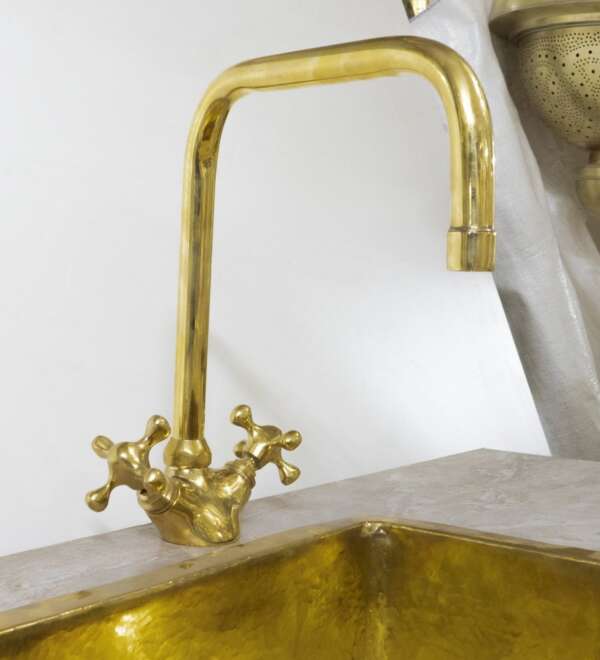 Unlacquered Brass Bathroom Faucet