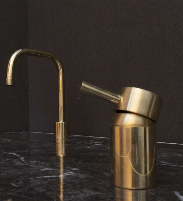 Unlacquered Brass Deck Mounted Basin Faucet