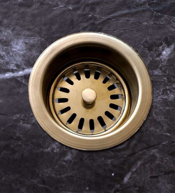 Unlacquered Brass Disposer Flange with Removable Basket Strainer, Handcrafted Solid Brass Sink Flange For Garbage Disposal