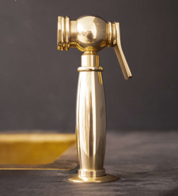 Unlacquered Brass kitchen side sprayer