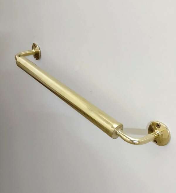 Unlacquered brass towel bar