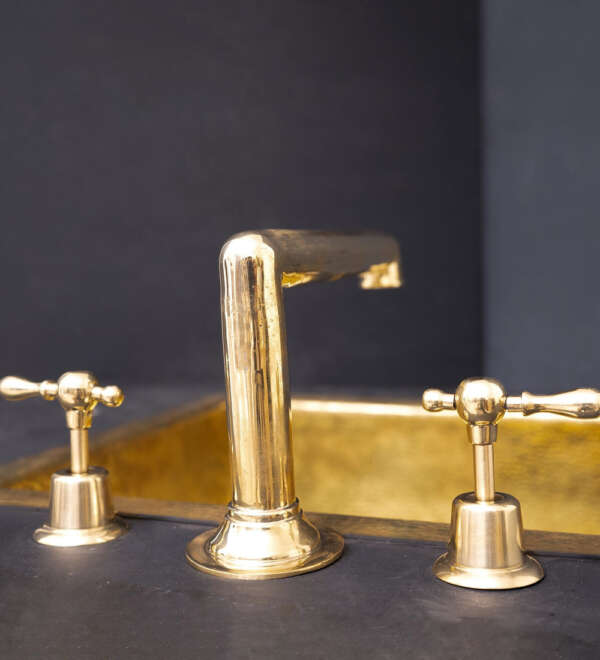 Unlacquered Brass Widespread Prep Sink Faucet