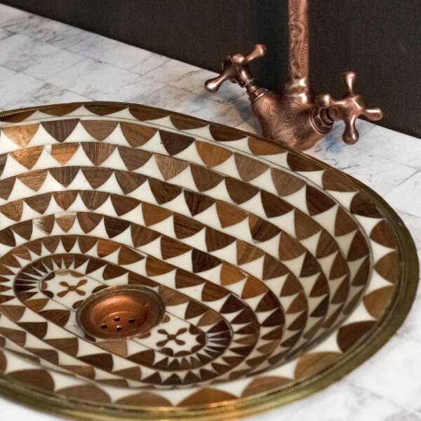 Wood And Brass Bathroom Sink