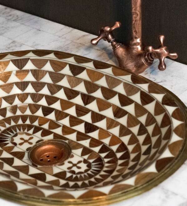 Wood And Brass Bathroom Sink